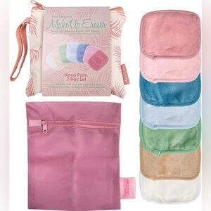 NEW The Original MakeUp Eraser “Keep Palm” 7 Day Set in pouch plus Laundry Bag!